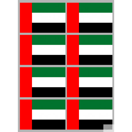 Drapeau Émirats arabes unis (8 stickers 9.5x6.3cm) - Sticker/autocollant