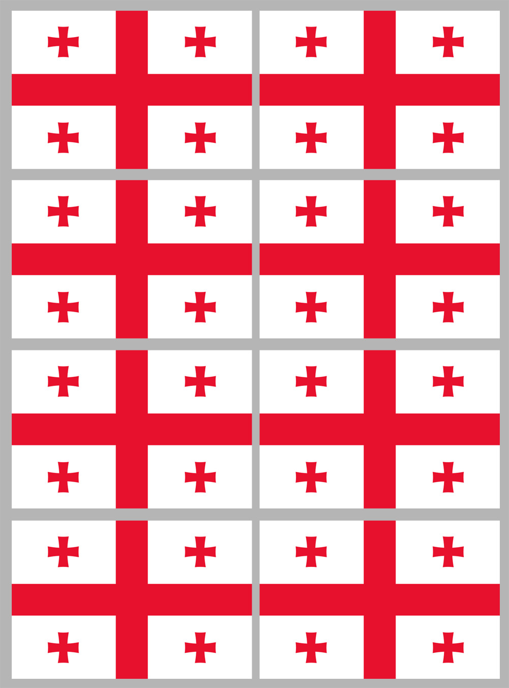 Drapeau Georgie (8 stickers 9.5x6.3cm) - Sticker/autocollant