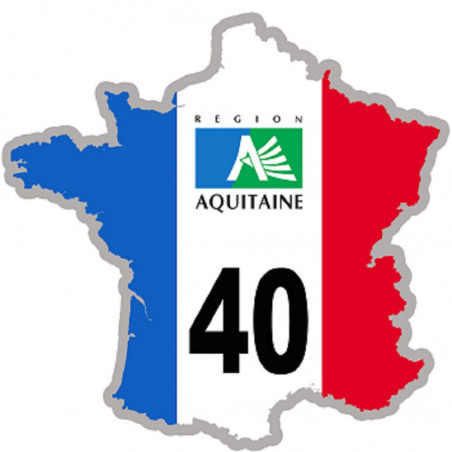 FRANCE 40 région Aquitaine (10x10cm) - Sticker/autocollant
