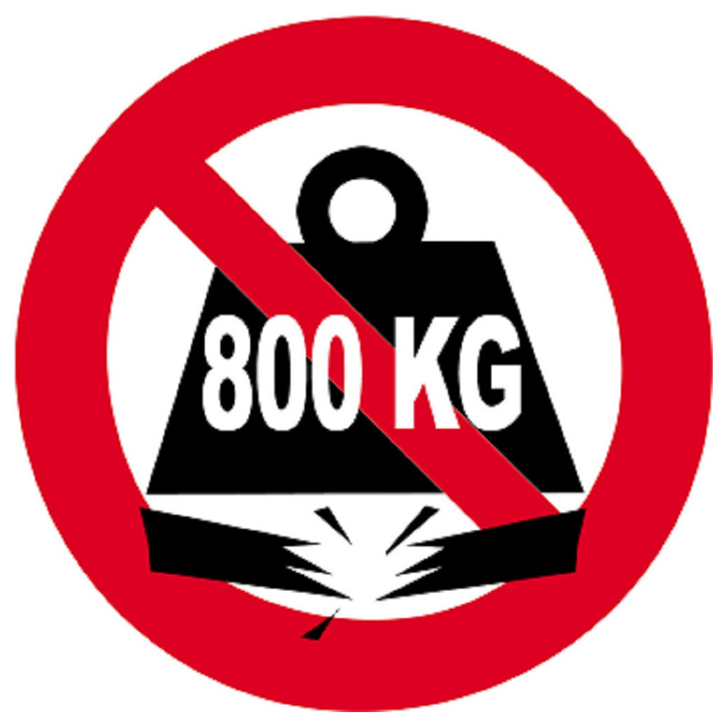 Charge maximale 800 kilos - 15cm - Sticker/autocollant