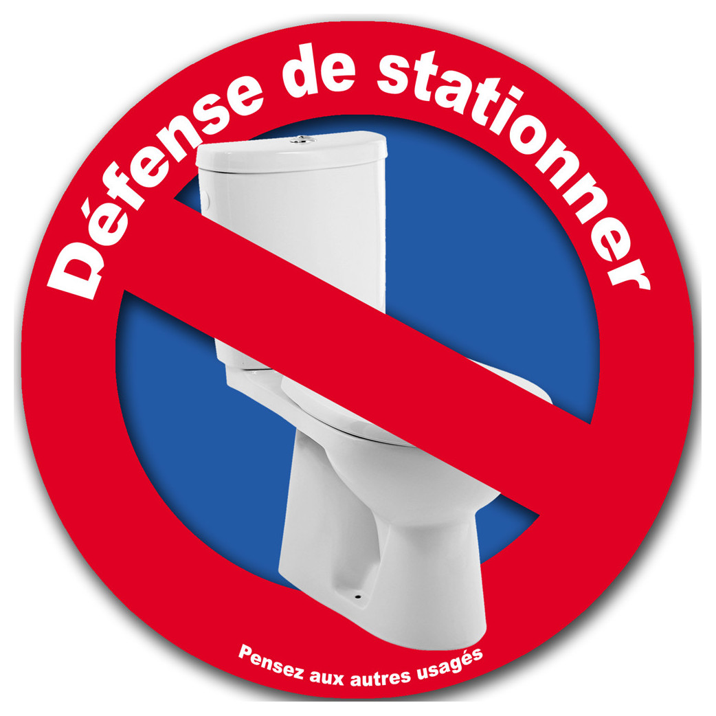 Interdiction de stationner au WC (10x10cm) - Sticker/autocollant