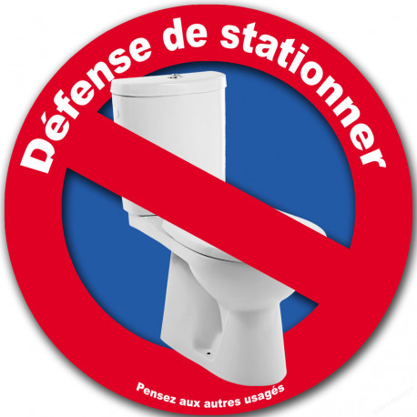 Interdiction de stationner au WC (10x10cm) - Sticker/autocollant