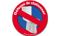 Interdiction de stationner au WC (5x5cm) - Sticker/autocollant