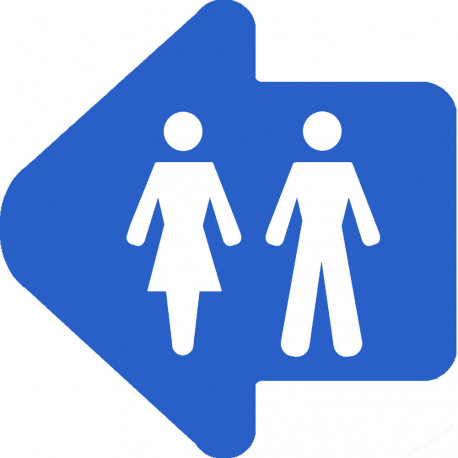 WC, toilette flèche directionnelle gauche (5x5cm) - Sticker/autocollant