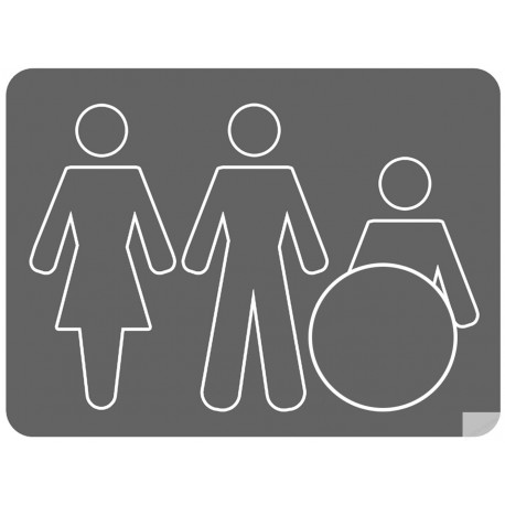 WC, toilette pour tous (10x7.5cm) - Sticker/autocollant