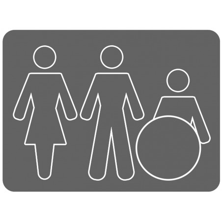 WC, toilette pour tous (15x11.2cm) - Sticker/autocollant