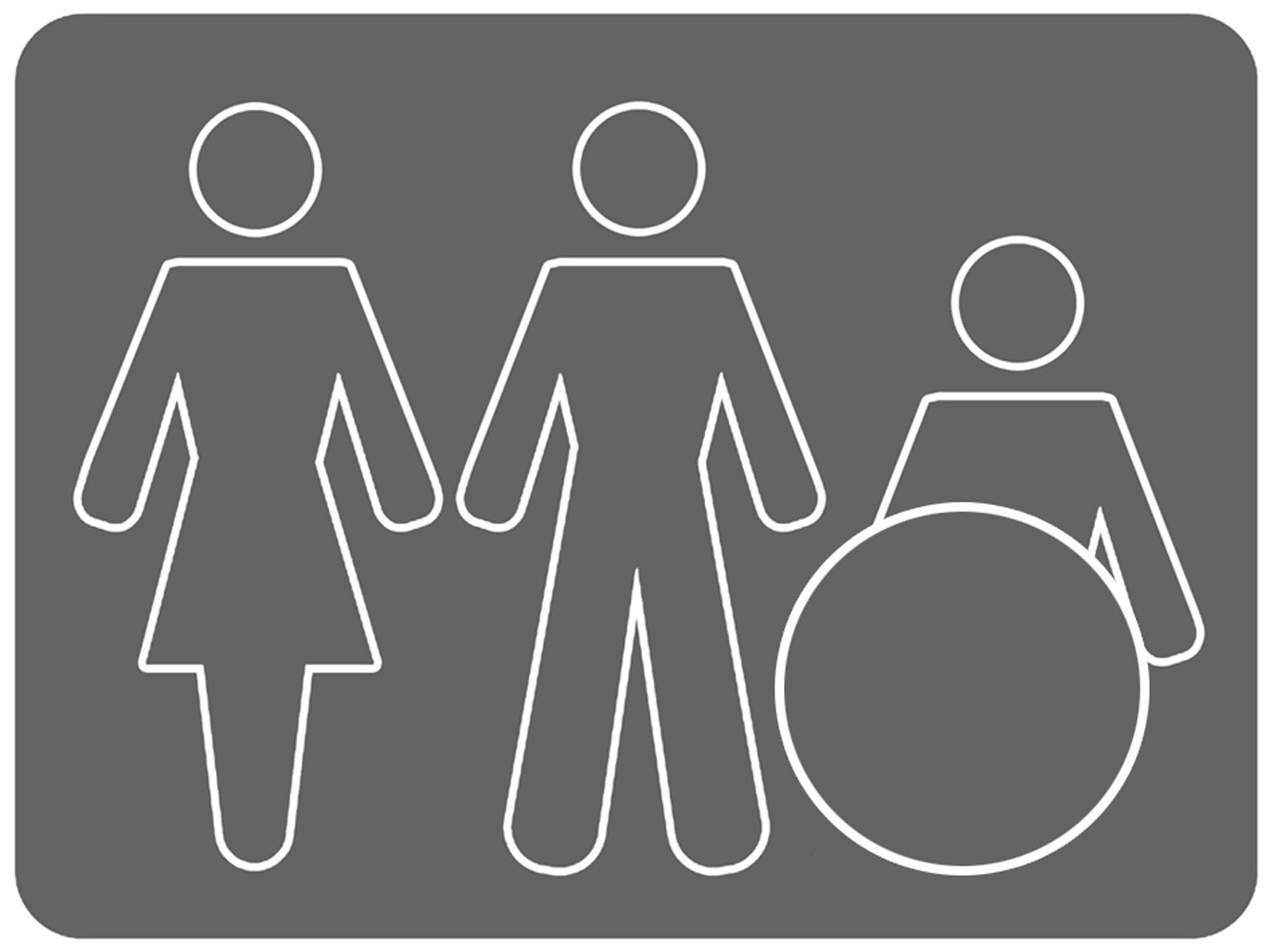 WC, toilette pour tous (15x11.2cm) - Sticker/autocollant
