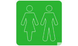WC, toilette vert (10x10cm) - Sticker/autocollant
