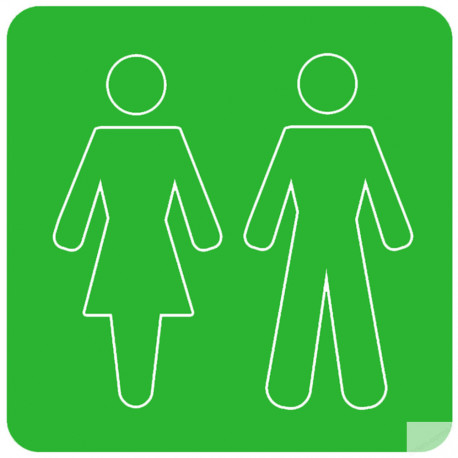 WC, toilette vert (10x10cm) - Sticker/autocollant