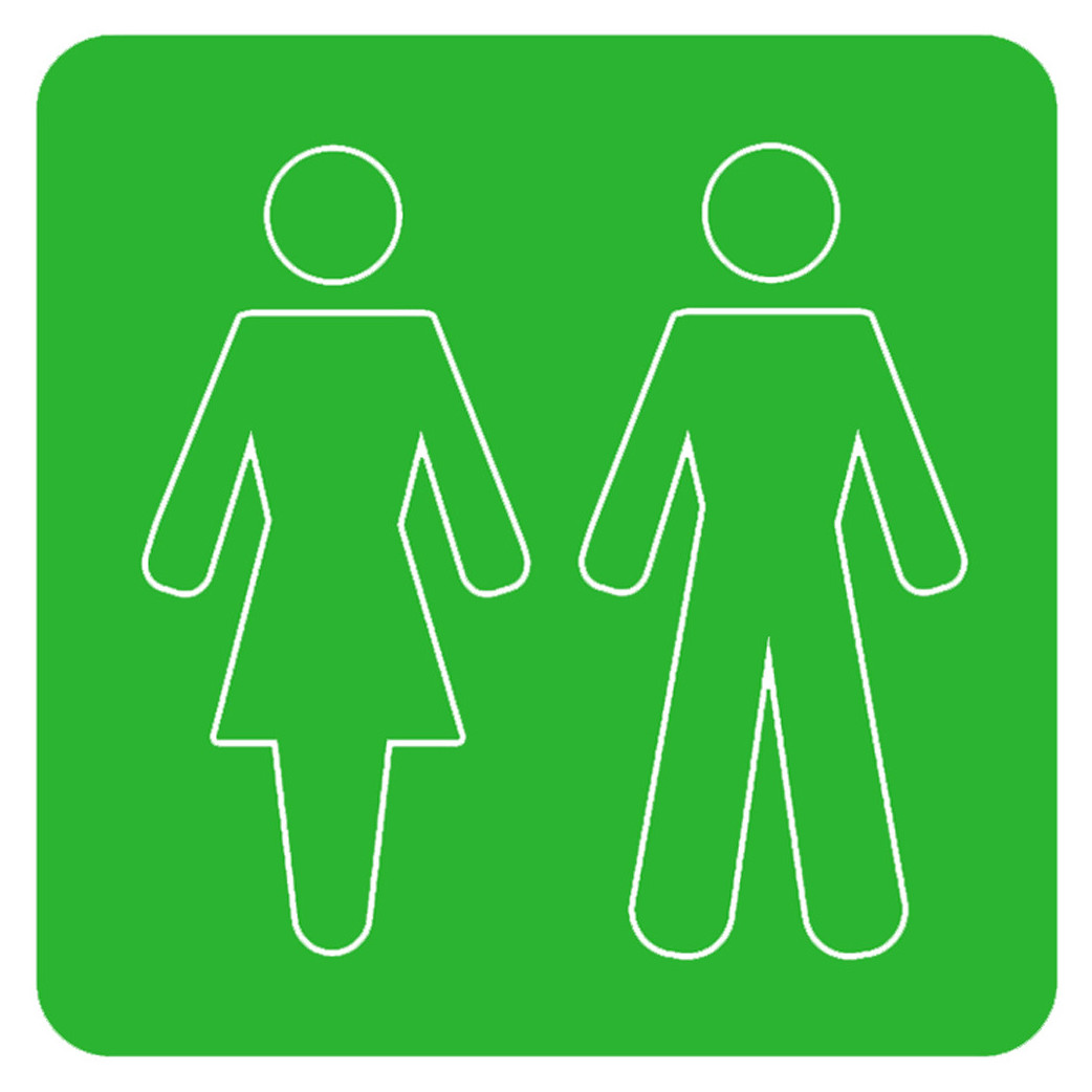 WC, toilette vert (15x15cm) - Sticker/autocollant