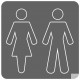 WC toilette - 10x10cm - Sticker/autocollant