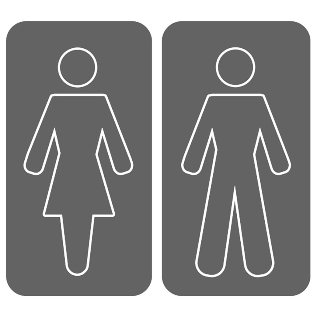 WC, toilette gris double (2 stickers 10x10cm) - Sticker/autocollant