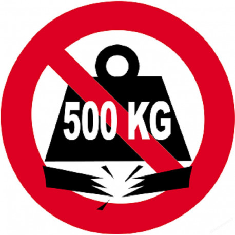 Charge maximale 500 kilos - 20cm - Sticker/autocollant