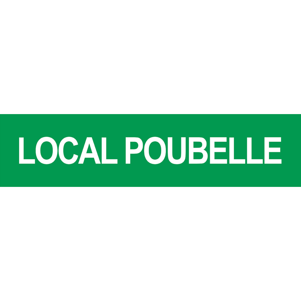 LOCAL POUBELLE VERT - 15x3.5cm - Sticker/autocollant