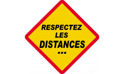 RESPECTEZ LES DISTANCES... ( 15x15cm) - Sticker/autocollant