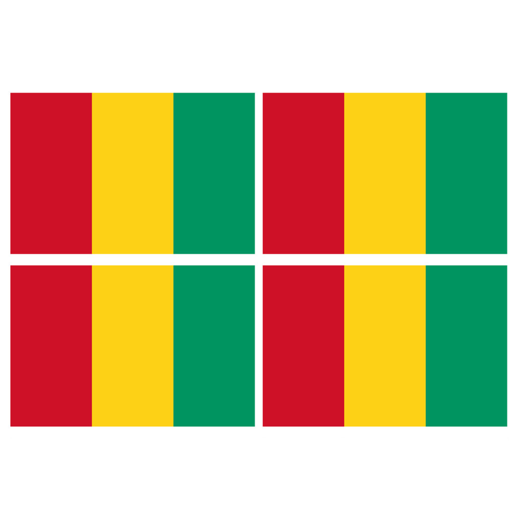 Drapeau Guinée (4 stickers 9.5x6.3cm) - Sticker/autocollant