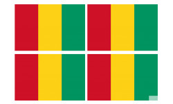 Drapeau Guinée (4 stickers 9.5x6.3cm) - Sticker/autocollant