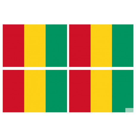 Drapeau Guinée (4 stickers 9.5x6.3cm) - Sticker/autocollant