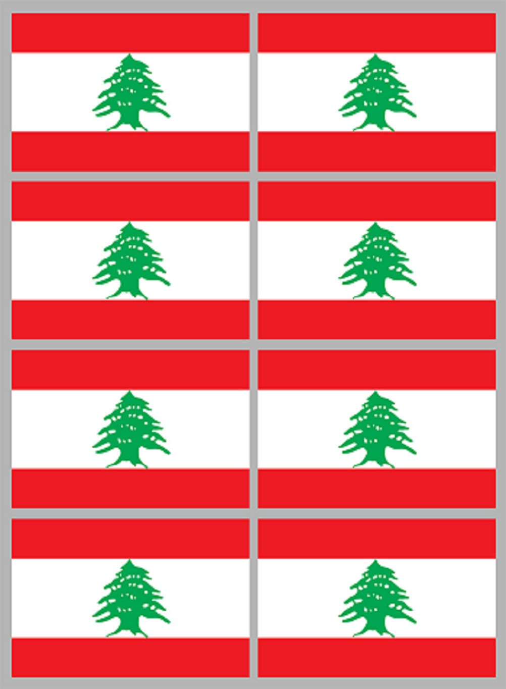 Drapeau Liban (8 fois 9,5x6,3cm) - Sticker/autocollant