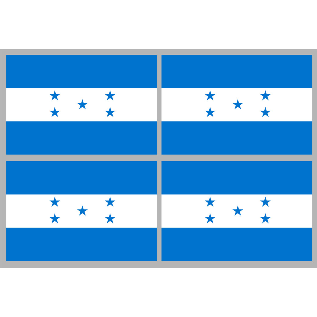 Drapeau Honduras - (4 stickers 9.5x6.3cm) - Sticker/autocollant