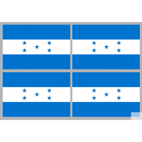 Drapeau Honduras - (4 stickers 9.5x6.3cm) - Sticker/autocollant
