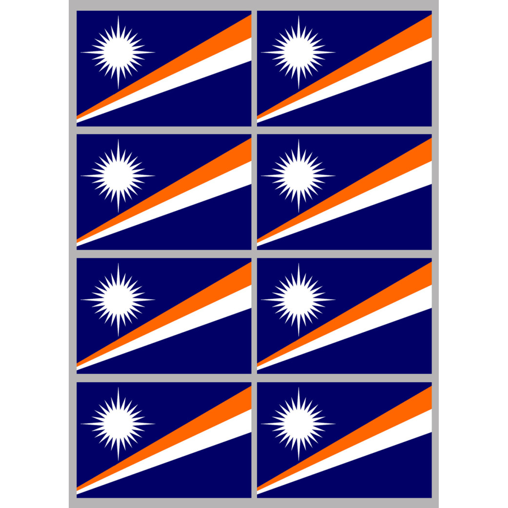 Drapeau îles Marshall - (8 stickers 9.5x6.3cm) - Sticker/autocollant