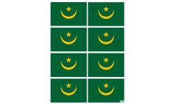 Drapeau Mauritanie (8 fois 9.5x6.3cm) - Sticker/autocollant