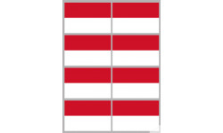 Drapeau Indonésie (8 fois 9.5x6.3cm) - Sticker/autocollant
