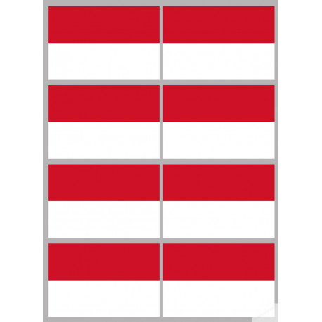 Drapeau Indonésie (8 fois 9.5x6.3cm) - Sticker/autocollant