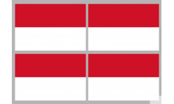 Drapeau Indonésie (4 fois 9.5x6.3cm) - Sticker/autocollant