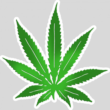 Feuille de cannabis (20x20cm) - Sticker/autocollant