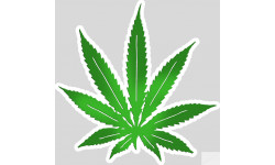 Feuille de cannabis (15x15cm) - Sticker/autocollant