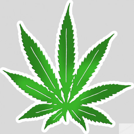 Feuille de cannabis (15x15cm) - Sticker/autocollant