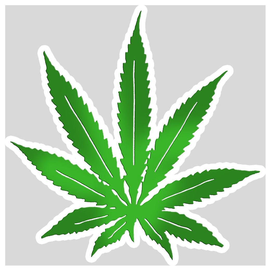 Feuille de cannabis (5x5cm) - Sticker/autocollant