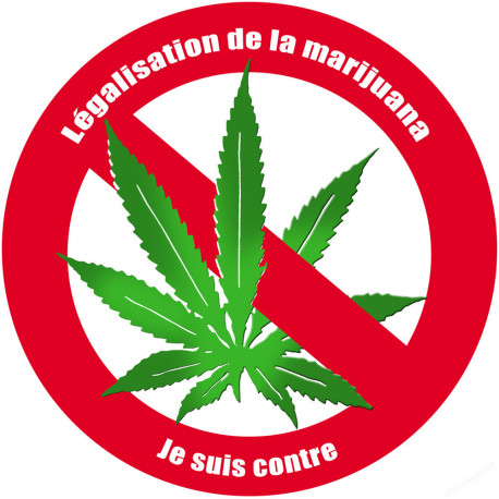 Contre la légalisation de la marijuana (20x20cm) - Sticker/autocollant