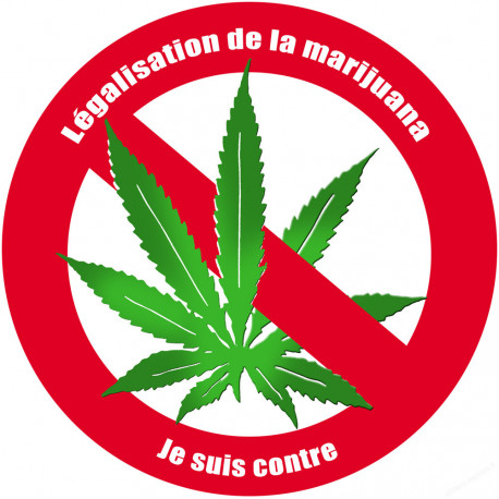 Contre la légalisation de la marijuana (15x15cm) - Sticker/autocollant