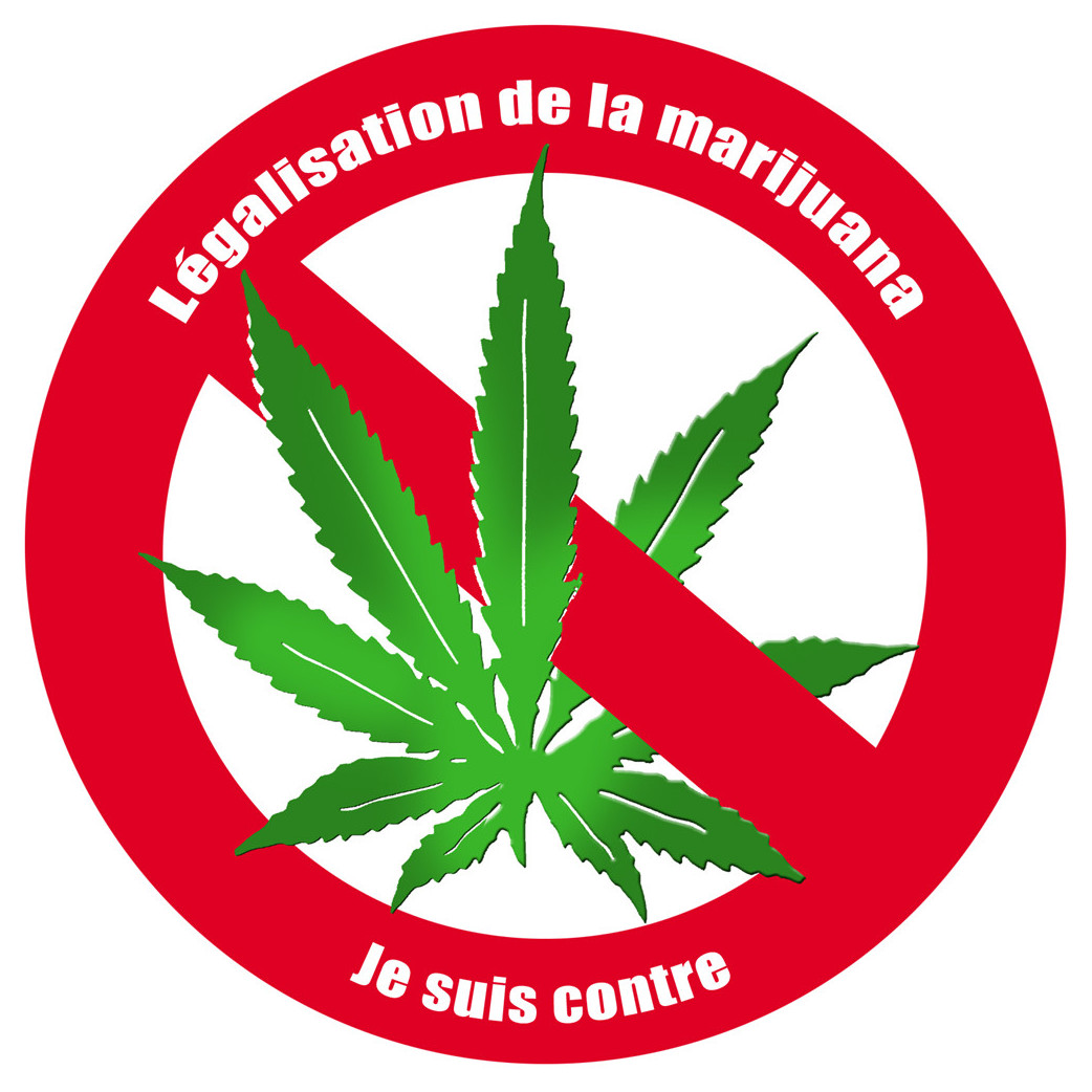 Contre la légalisation de la marijuana (10x10cm) - Sticker/autocollant