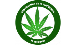 Pour la légalisation de la marijuana (20x20cm) - Sticker/autocollant