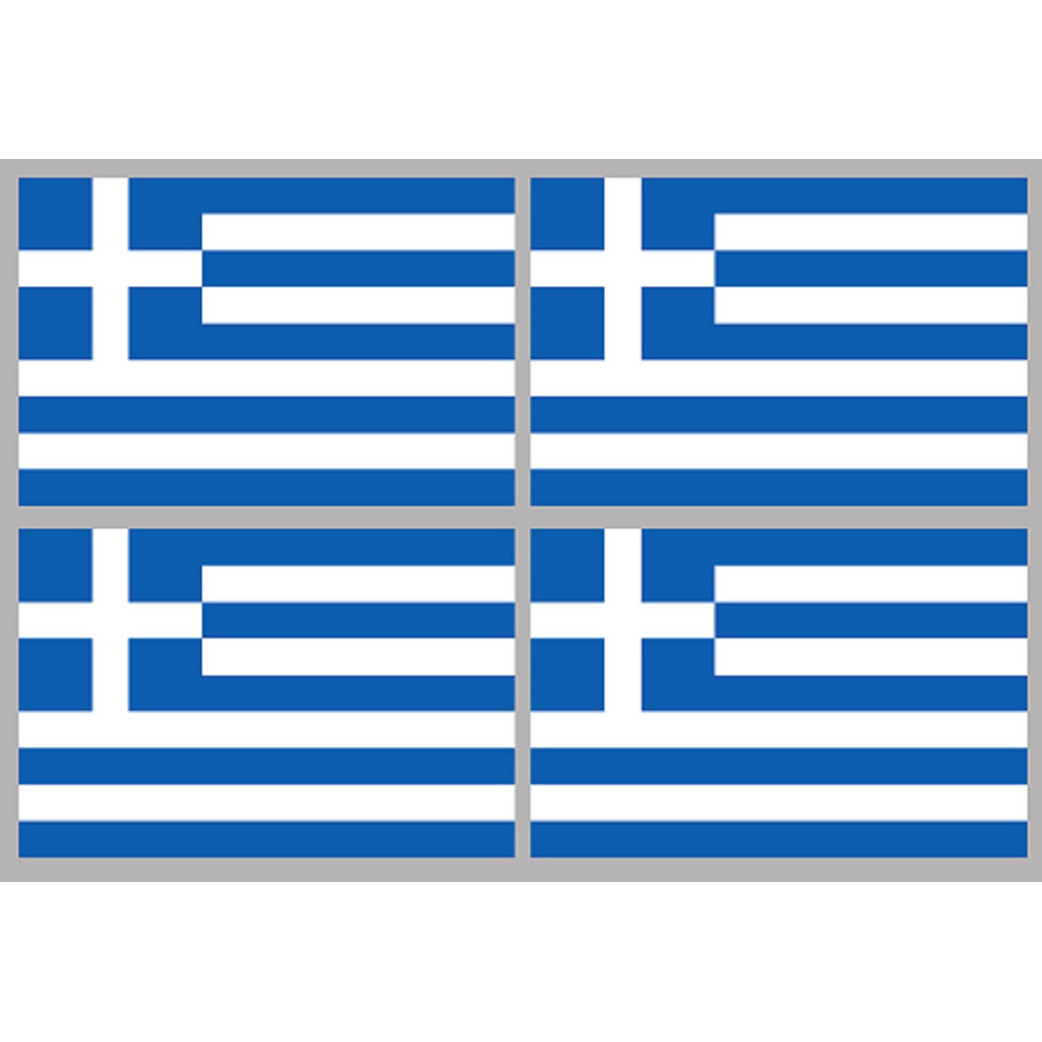 Drapeau Grèce (4 stickers 9.5x6.3cm) - Sticker/autocollant