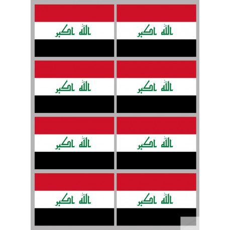 Drapeau Irak (8 fois 9.5x6.3cm) - Sticker/autocollant