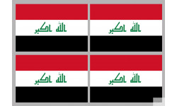 Drapeau Irak (4 fois 9.5x6.3cm) - Sticker/autocollant