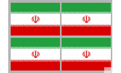 Drapeau Iran (4 fois 9.5x6.3cm) - Sticker/autocollant