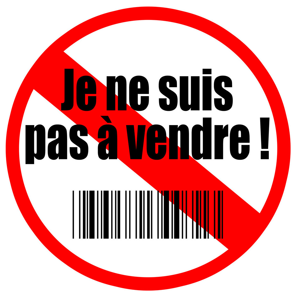 je ne suis pas à vendre (20x20cm) - Sticker/autocollant