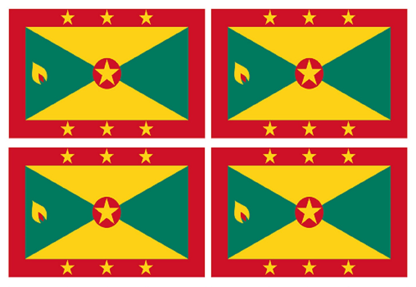 Drapeau Grenade (4 stickers 9.5x6.3cm) - Sticker/autocollant