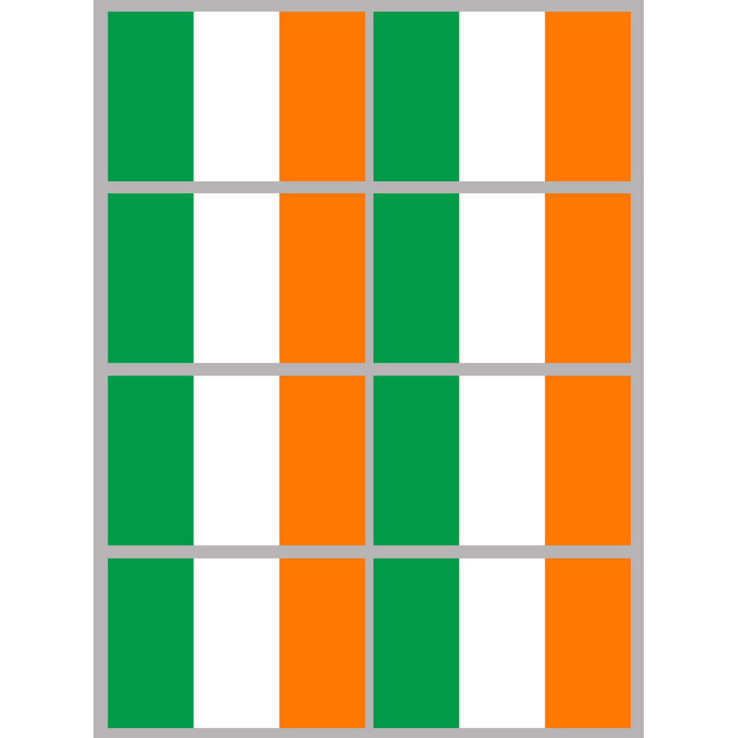 Drapeau Irlande (8 fois 9.5x6.3cm) - Sticker/autocollant