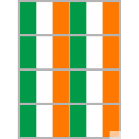 Drapeau Irlande (8 fois 9.5x6.3cm) - Sticker/autocollant