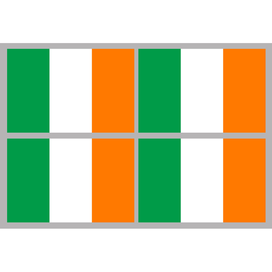Drapeau Irlande (4 fois 9.5x6.3cm) - Sticker/autocollant