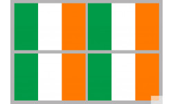 Drapeau Irlande (4 fois 9.5x6.3cm) - Sticker/autocollant