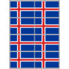 Drapeau Islande (8 fois 9.5x6.3cm) - Sticker/autocollant