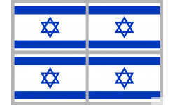 Drapeau Israel (4 fois 9.5x6.3cm) - Sticker/autocollant